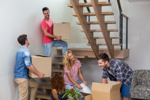 Professional office relocation team planning a move in West Kensington
