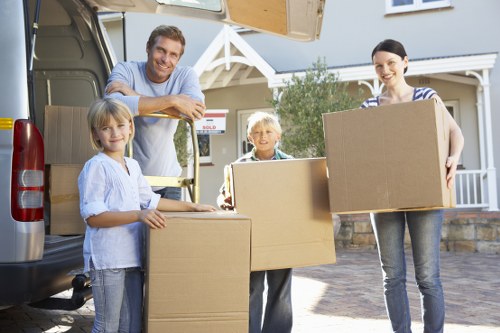 Careful handling of household furniture in a West Kensington flat move