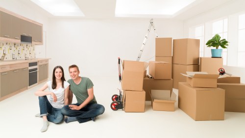 Professional moving team working in West Kensington street